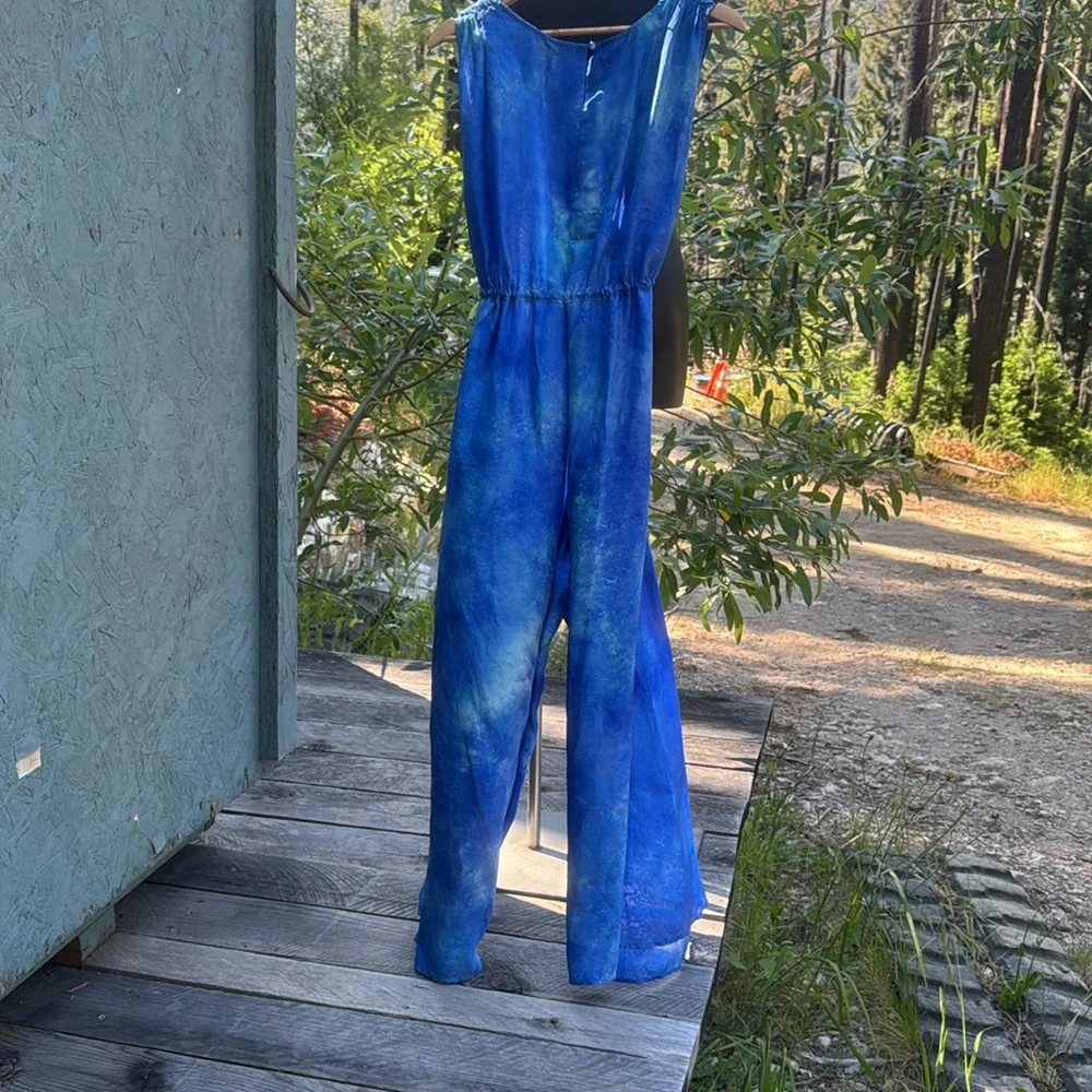 Johnny Was “Amanda Bond” Calista Jumpsuit NWT Handmade 100% Silk Wide Leg Sz M/L - Picture 13 of 17